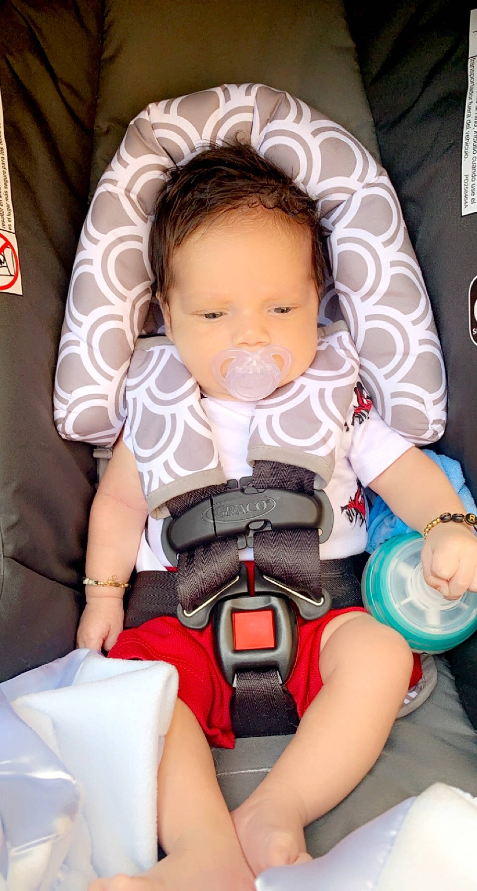 Harlem joined the competition — help win amazing prizes! baby, baby_carriage, baby_in_car_seat, baby_products, baby_toddler_clothing, car_seat, cheek, child, comfort, finger, head, human, mouth, nail, person, product, skin, thigh, thumb, toddler