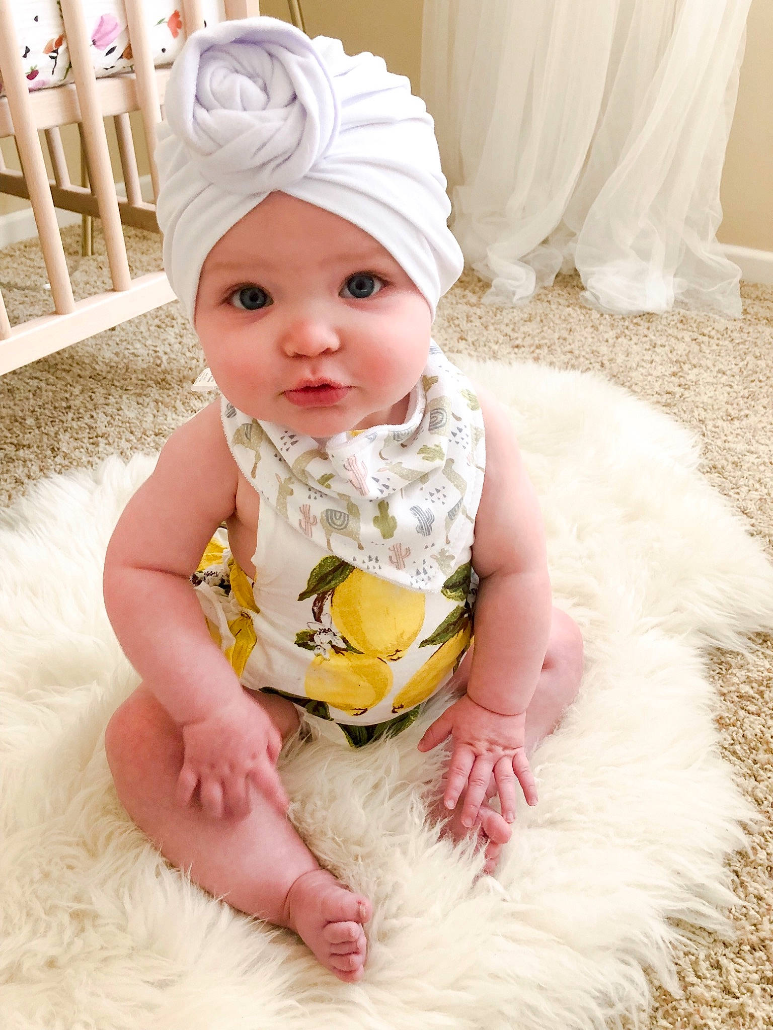 Monroe joined the competition — help win amazing prizes! baby, baby_bloomers, baby_products, baby_toddler_clothing, child, child_model, clothing, costume, costume_accessory, dress, fashion_accessory, fur, hair_accessory, headband, headgear, outerwear, person, pink, product, toddler