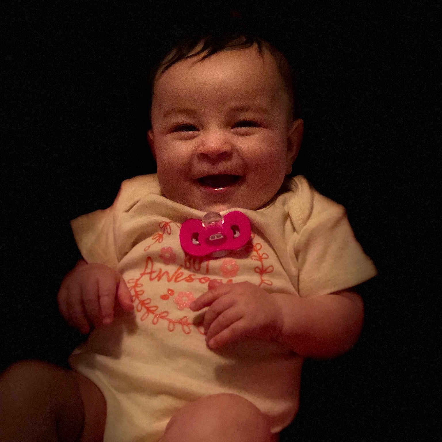 Jada joined the competition — help win amazing prizes! cheek, child, finger, fun, girl, hand, infant, mouth, person, pink, product, skin, smile, toddler