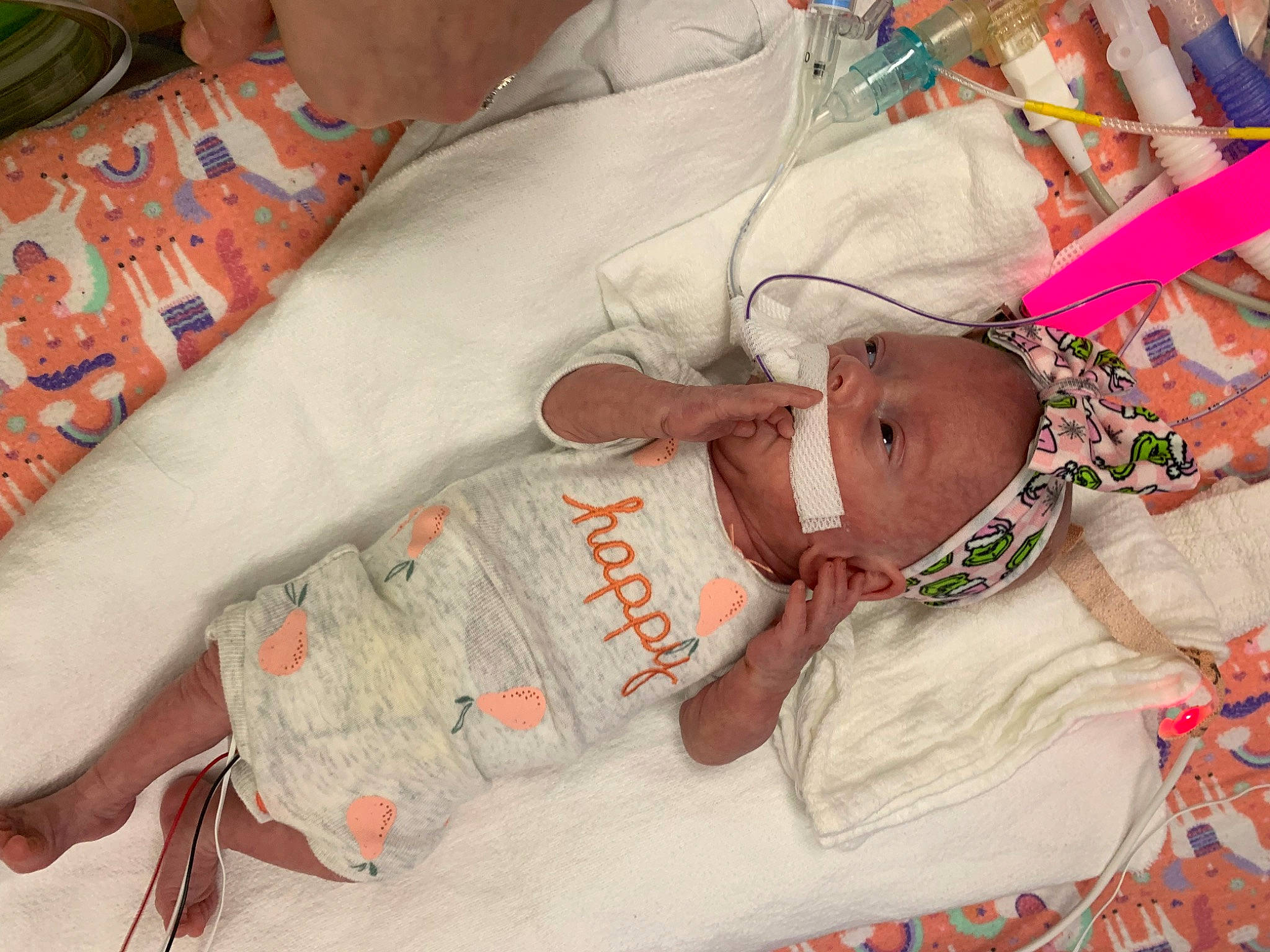 Maylee joined the competition — help win amazing prizes! baby, baby_products, baby_toddler_clothing, child, comfort, event, flesh, hand, linens, pattern, peach, person, room, service, skin, textile, toddler