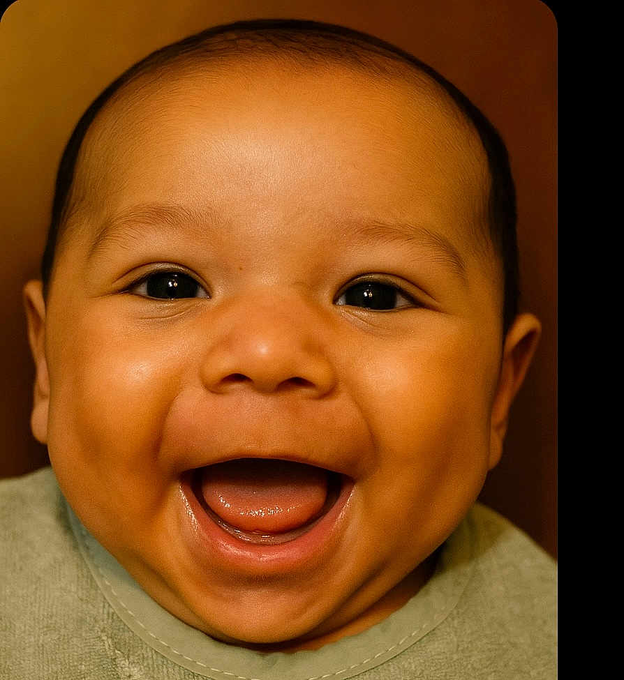 Luka joined the competition — help win amazing prizes! baby, smiling, face, close_up, joy, happy, infant, mouth_open, cheeks, skin, eyes, expression, child, portrait, cute, young, head, human, emotion, background