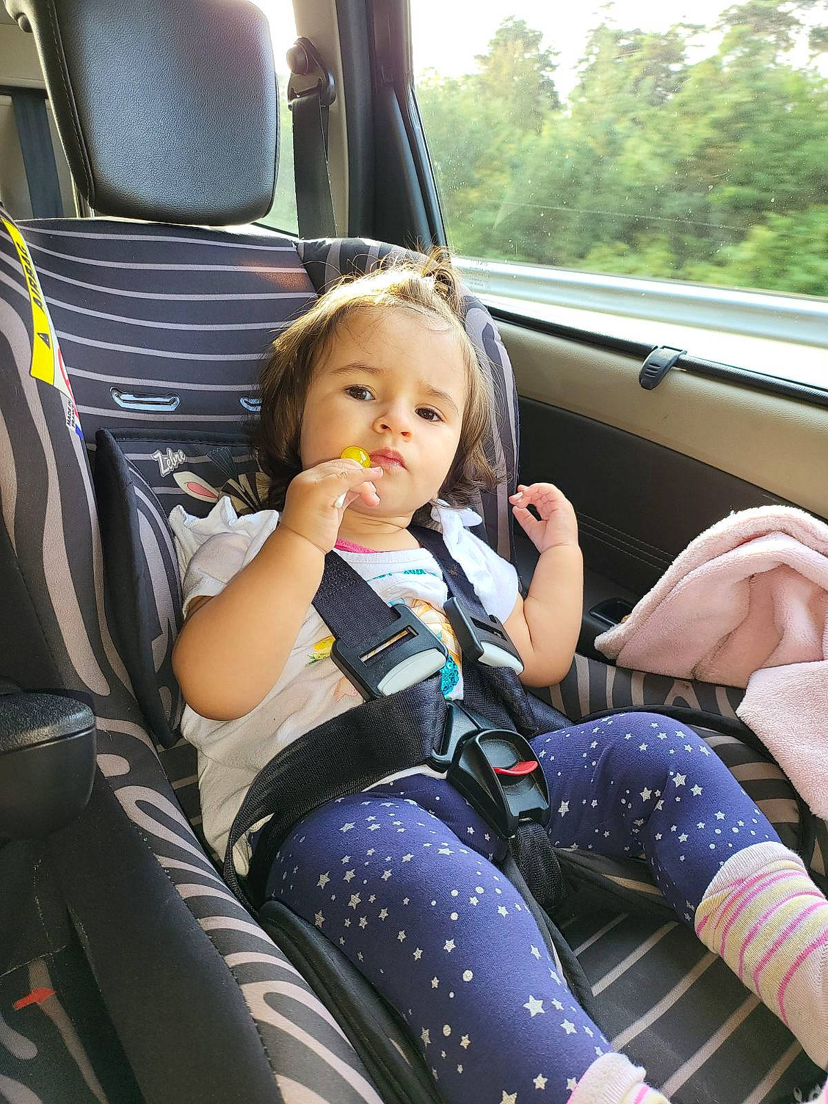 Mei-lee a rejoint le concours — aidez-le/la à gagner de superbes lots ! auto_part, automotive_design, automotive_exterior, car_seat, car_seat_cover, child, comfort, family_car, leisure, luxury_vehicle, mode_of_transport, motor_vehicle, person, sitting, steering_part, steering_wheel, thigh, toddler, travel, tree