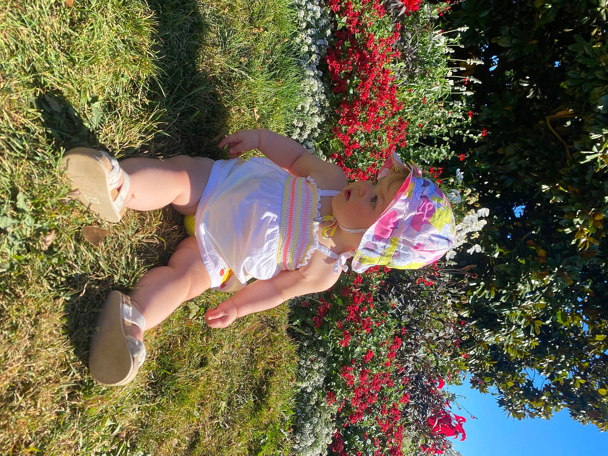 Barbara a rejoint le concours — aidez-le/la à gagner de superbes lots ! flower, fun, garden, grass, happy, headwear, human_leg, leisure, magenta, people_in_nature, person, petal, plant, recreation, shorts, shrub, sky, soil, spring, summer