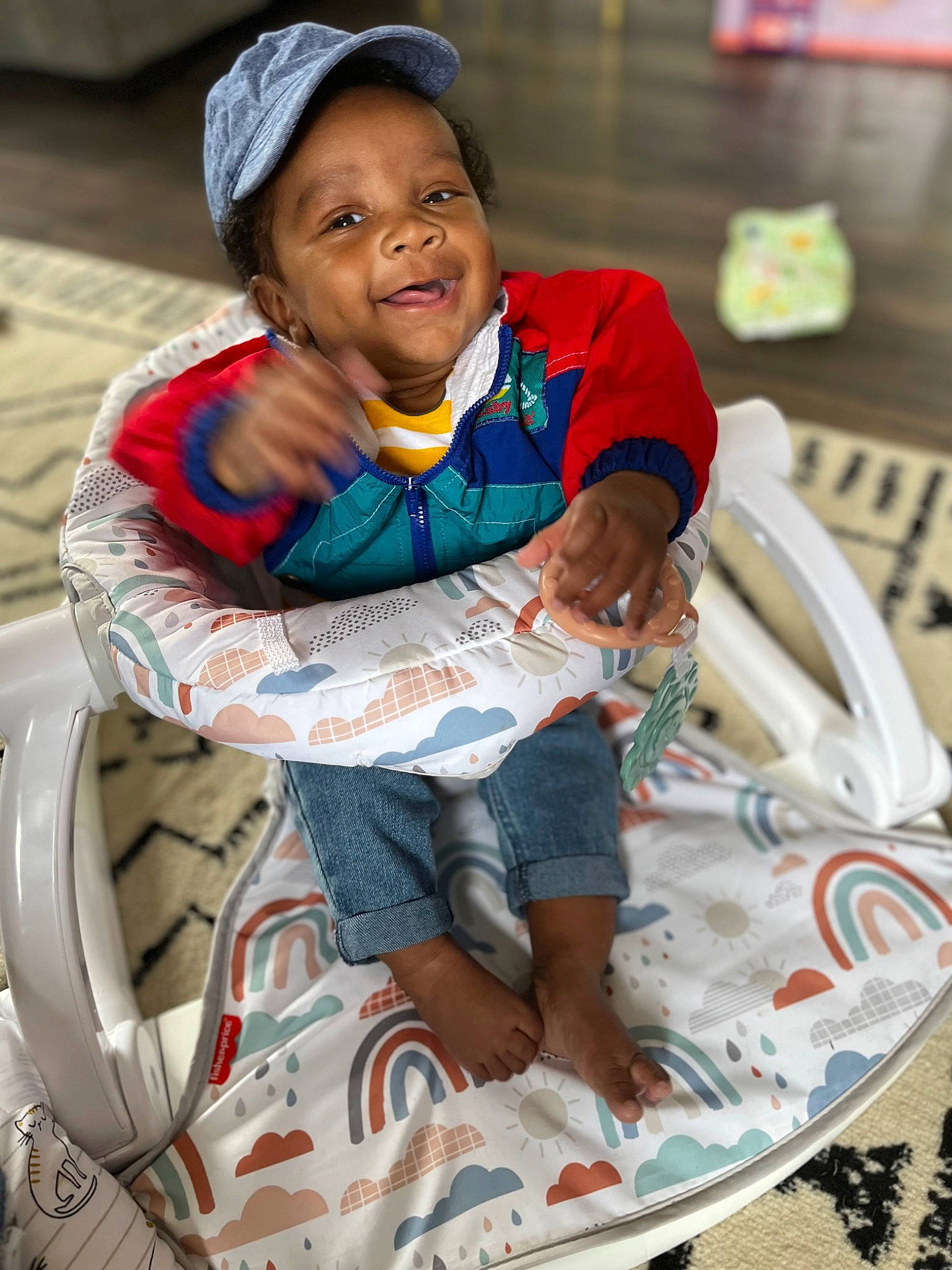 Houston joined the competition — help win amazing prizes! baby, cap, child, face, fun, happy, headwear, human, joy, leisure, person, plant, recreation, shorts, sitting, skin, smile, t_shirt, toddler, vacation