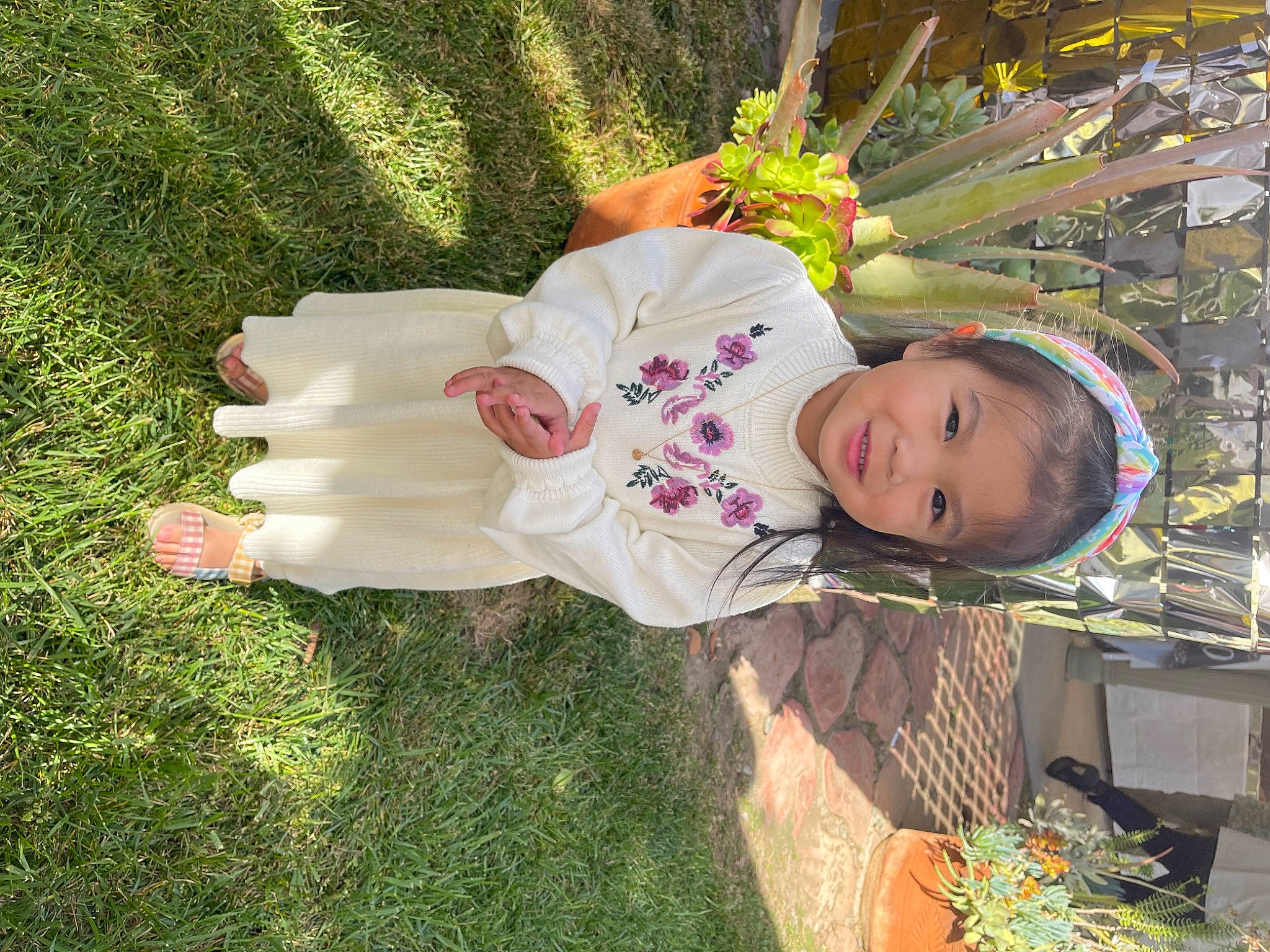 Keziah joined the competition — help win amazing prizes! baby, baby_toddler_clothing, child, fun, grass, happy, hat, joy, leisure, people_in_nature, person, plant, smile, toddler, tree