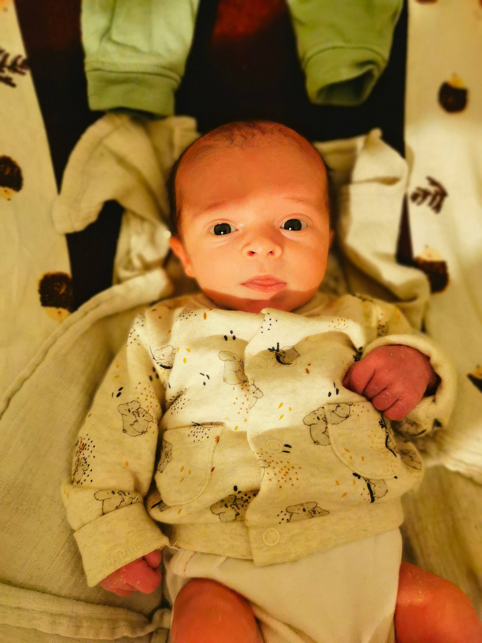 Nino a rejoint le concours — aidez-le/la à gagner de superbes lots ! baby, baby_toddler_clothing, cheek, chin, collar, comfort, doll, eye, face, hairstyle, happy, head, mouth, one_piece_garment, person, sitting, skin, sleeve, textile, toddler