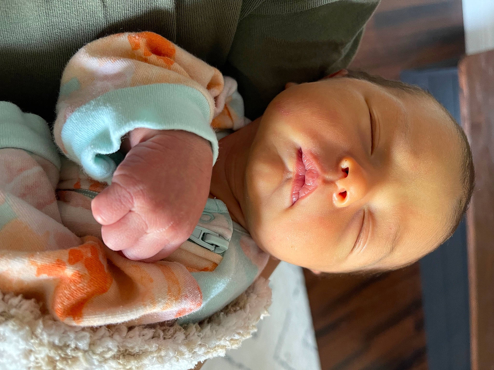 Lakelyn is registered to the contest to win money with this photo: baby, baby_products, baby_sleeping, baby_toddler_clothing, cheek, child, chin, close_up, comfort, event, finger, hand, lip, mouth, nail, nose, peach, person, skin, thumb
