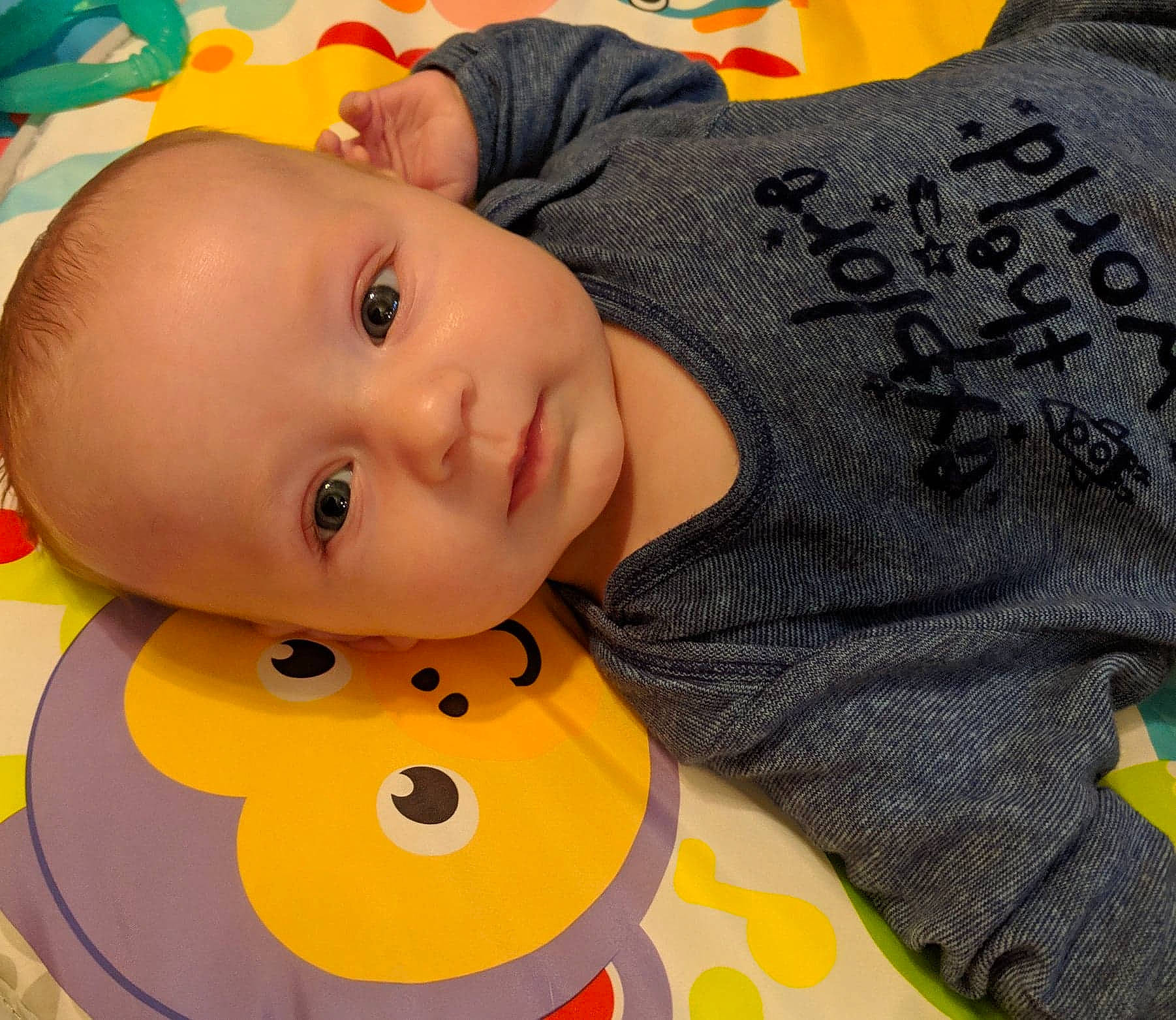 Cayde is registered to the contest to win money with this photo: baby, baby_products, baby_toys, cheek, child, person, play, toddler, yellow