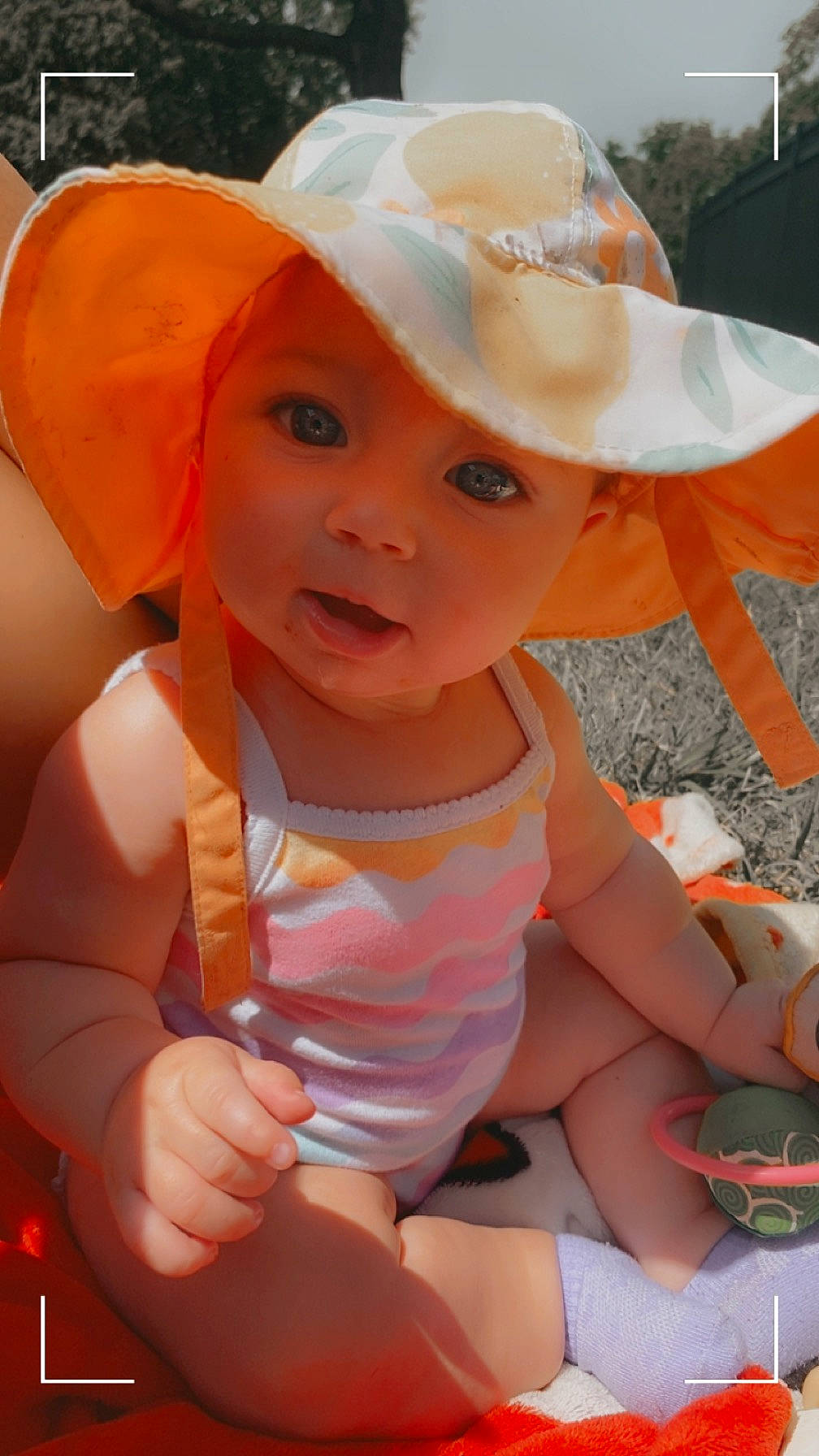 Saylor is registered to the contest to win money with this photo: baby, baby_toddler_clothing, beauty, cap, child, costume_hat, fashion_accessory, fun, happy, hat, headgear, headwear, human_leg, leisure, person, pink, skin, smile, summer, sun_hat