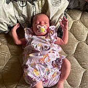 Ahvi joined the competition — help win amazing prizes! baby, bedroom, blanket, clothing, cute, fabric, indoors, infant, lying_down, mattress, newborn, pacifier, pastel_colors, patterned, peaceful, sleeping, small_feet, small_hands, soft_light, toddler