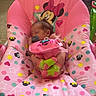 baby, baby_rocker, carpet, child, colorful, comfortable, cute, hearts, indoor, infant, minnie_mouse, newborn, pacifier, pattern, pink, polka_dots, sleeping, socks, stars, toy