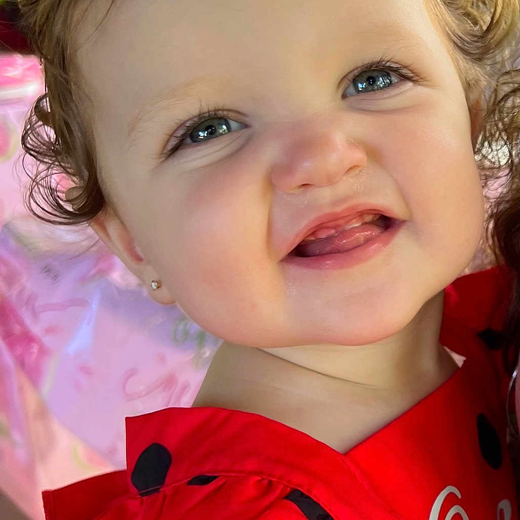 Paisley joined the competition — help win amazing prizes! accessories, baby, car, clothing, coat, dress, earring, face, happy, head, jacket, jewelry, machine, necklace, person, photography, portrait, smile, transportation, wheel