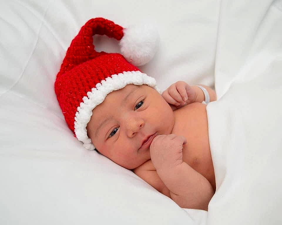 Jalen joined the competition — help win amazing prizes! baby, baby_toddler_clothing, bonnet, child, christmas, christmas_eve, comfort, costume_accessory, costume_hat, fictional_character, headwear, linens, person, skin
