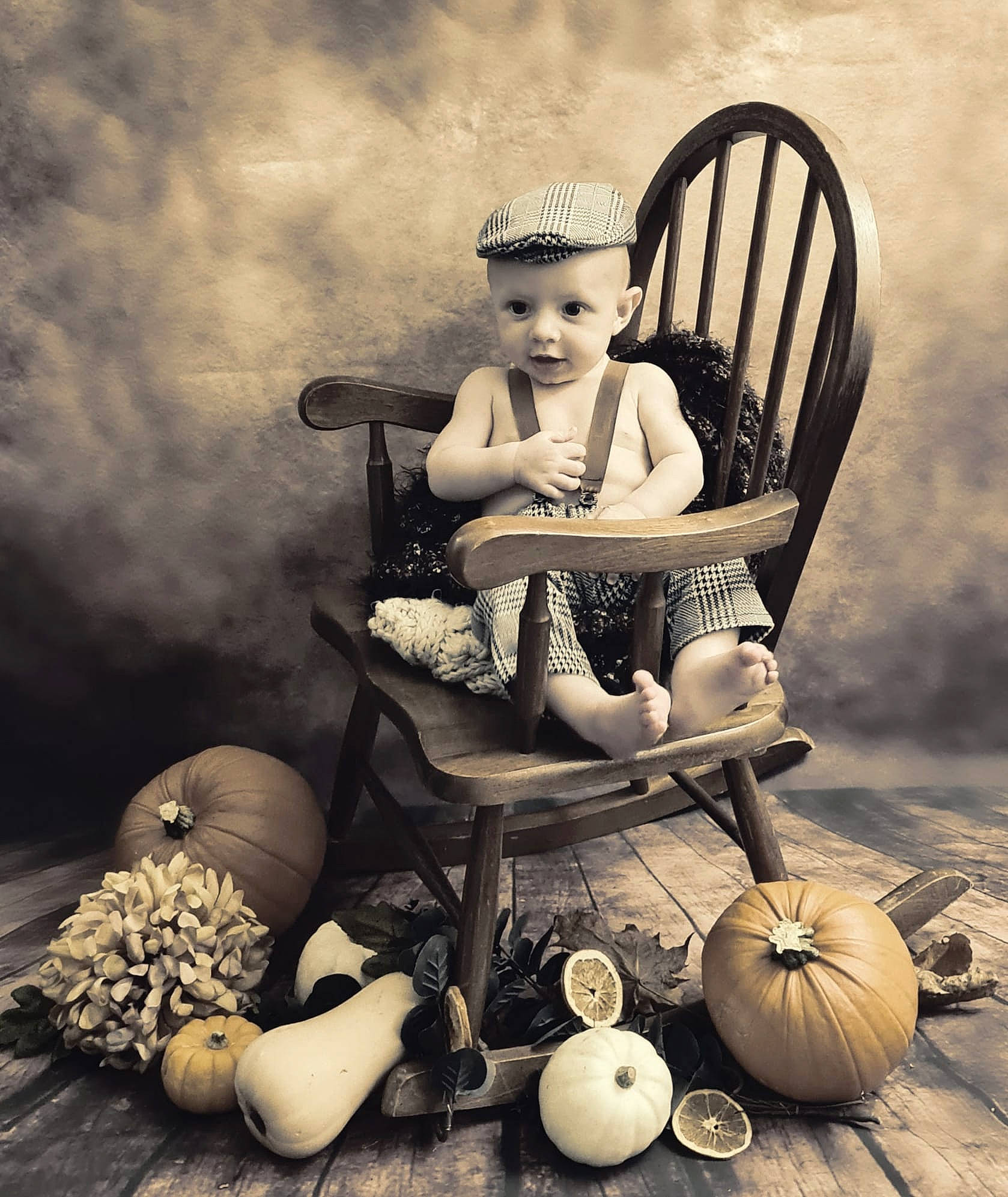 Callen is registered to the contest to win money with this photo: baby, baby_products, baby_toddler_clothing, black, black_and_white, chair, child, flash_photography, fun, hat, headwear, monochrome, monochrome_photography, person, photograph, sitting, still_life_photography, stock_photography, style, toddler