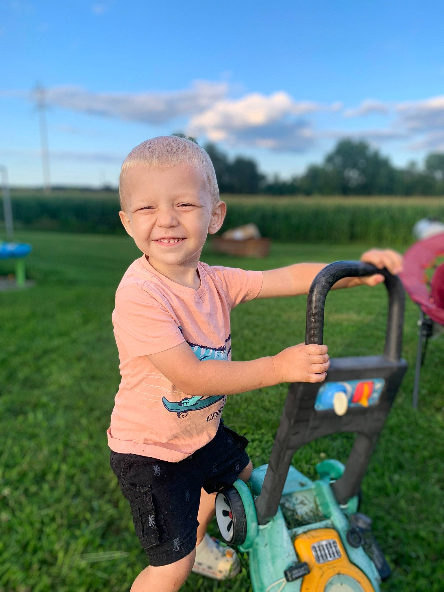 Asher joined the competition — help win amazing prizes! child, cloud, fun, grass, grass_family, grassland, happy, joy, lawn, leisure, meadow, people_in_nature, person, plant, recreation, sky, smile, tire, toddler, toy
