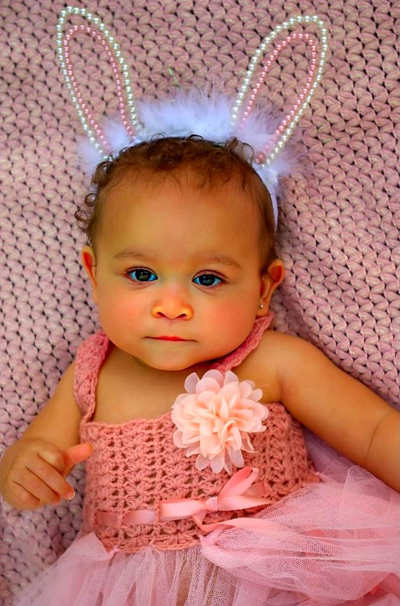 Nevaeh is registered to the contest to win money with this photo: baby, baby_toddler_clothing, beauty, child, day_dress, dress, embellishment, eye, eyelash, face, happy, head, headpiece, iris, jewellery, person, pink, skin, textile, toddler