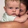 Damien participe au concours pour gagner de l'argent avec cette photo : adult, affection, arm, baby, child, closeup, comfort, cuddle, expression, face, hug, human, intimate, looking, love, person, portrait, skin, together, young