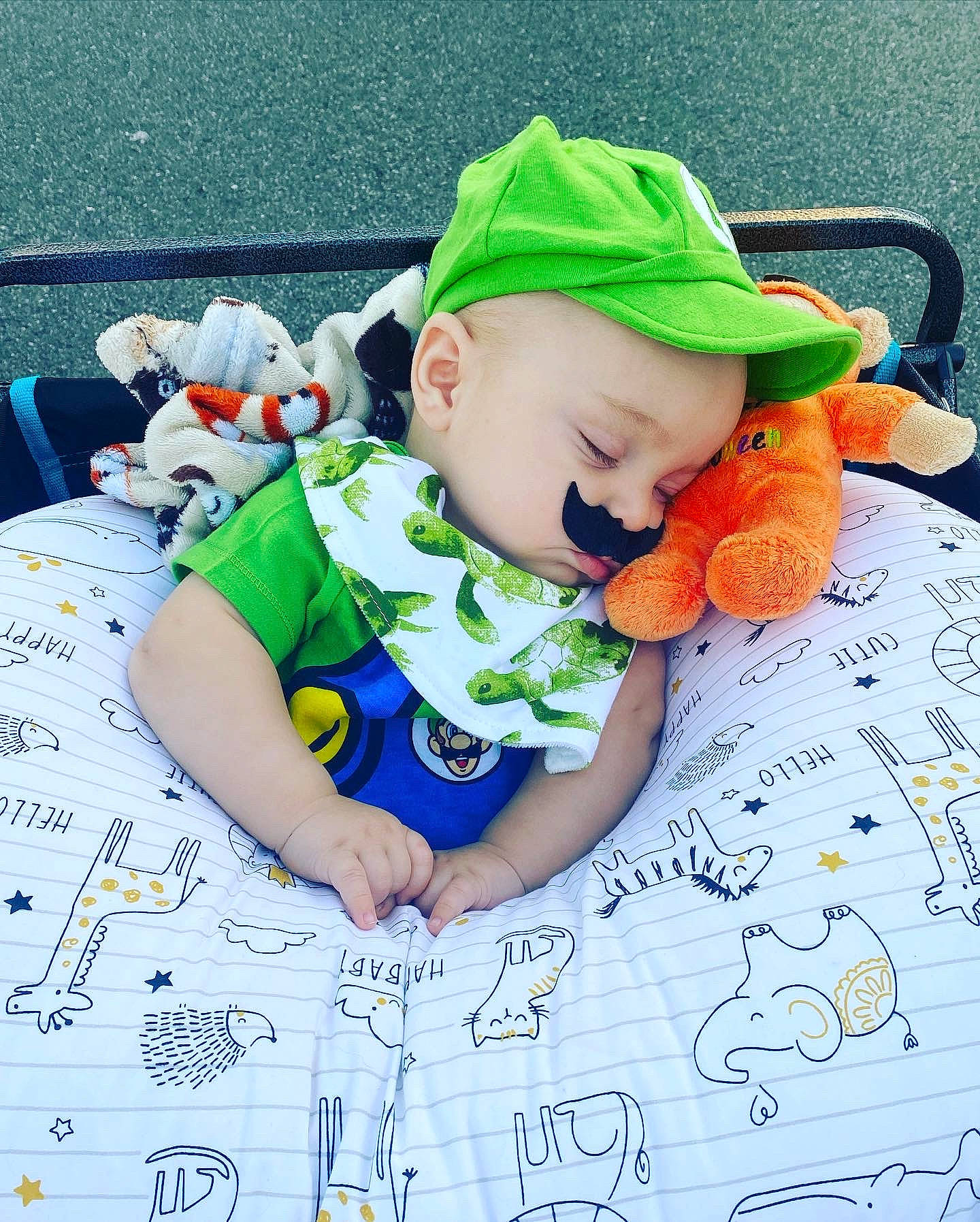 Archer joined the competition — help win amazing prizes! baby, baby_products, baby_sleeping, baby_toddler_clothing, baby_toys, cap, child, comfort, grass, happy, hat, linens, pattern, person, play, product, sitting, sleeve, t_shirt, textile