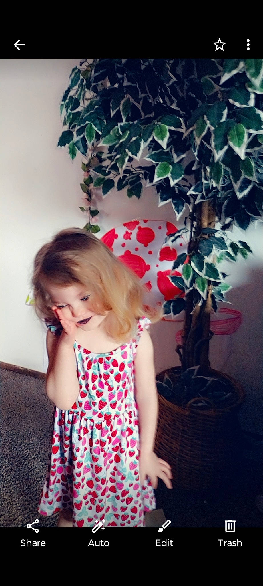 Eratria joined the competition — help win amazing prizes! baby_toddler_clothing, beauty, blond, day_dress, dress, flowerpot, grass, happy, long_hair, magenta, pattern, person, pink, plant, purple, shoulder, sleeve, textile, toddler, tree