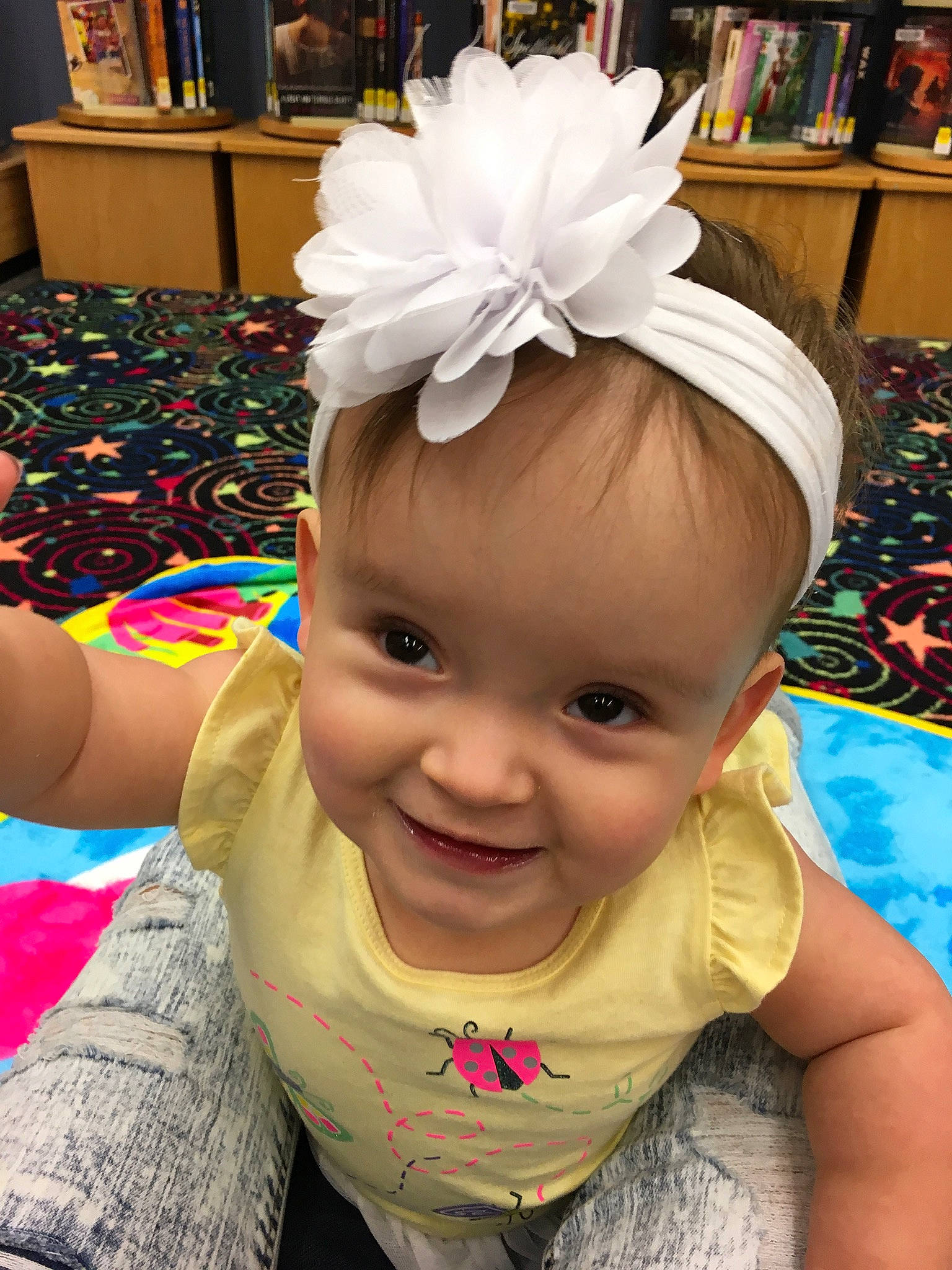 Nariyah joined the competition — help win amazing prizes! baby, child, ear, fashion_accessory, hair_accessory, headband, headgear, headpiece, joy, person, toddler