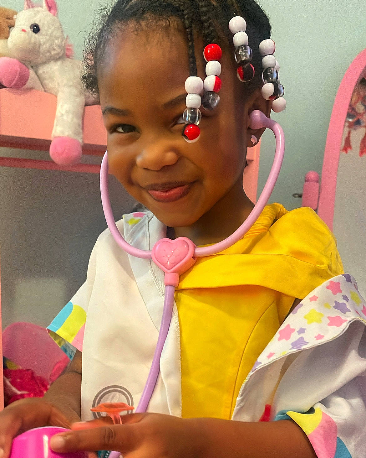 Rhyann joined the competition — help win amazing prizes! adaptation, audio_equipment, child, entertainment, event, eyelash, eyewear, facial_expression, fun, gesture, hairstyle, happy, jewellery, magenta, necklace, nose, person, pink, smile, snapshot