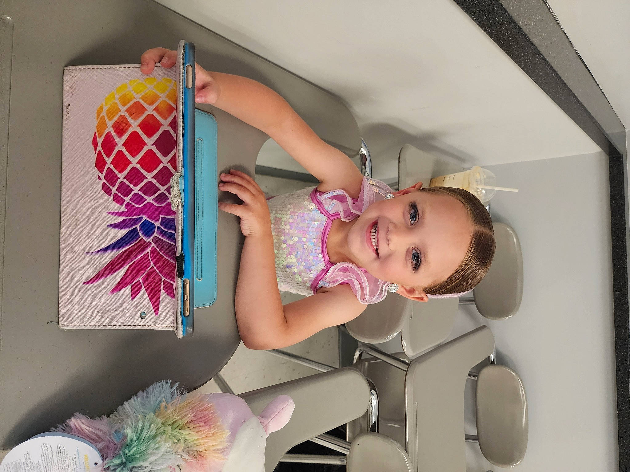 Phenix is registered to the contest to win money with this photo: art, baby, baby_products, baby_toddler_clothing, child, design, eyelash, eyewear, fun, happy, joy, magenta, pattern, person, pink, room, smile, toddler, visual_arts