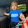 Uriel joined the competition — help win amazing prizes! adult_hand, blue_shirt, boy, cap, car_interior, casual_clothing, child, curious, daylight, expression, greenery, hand_holding, person, portrait, seat, shorts, sneakers, standing, toddler, window