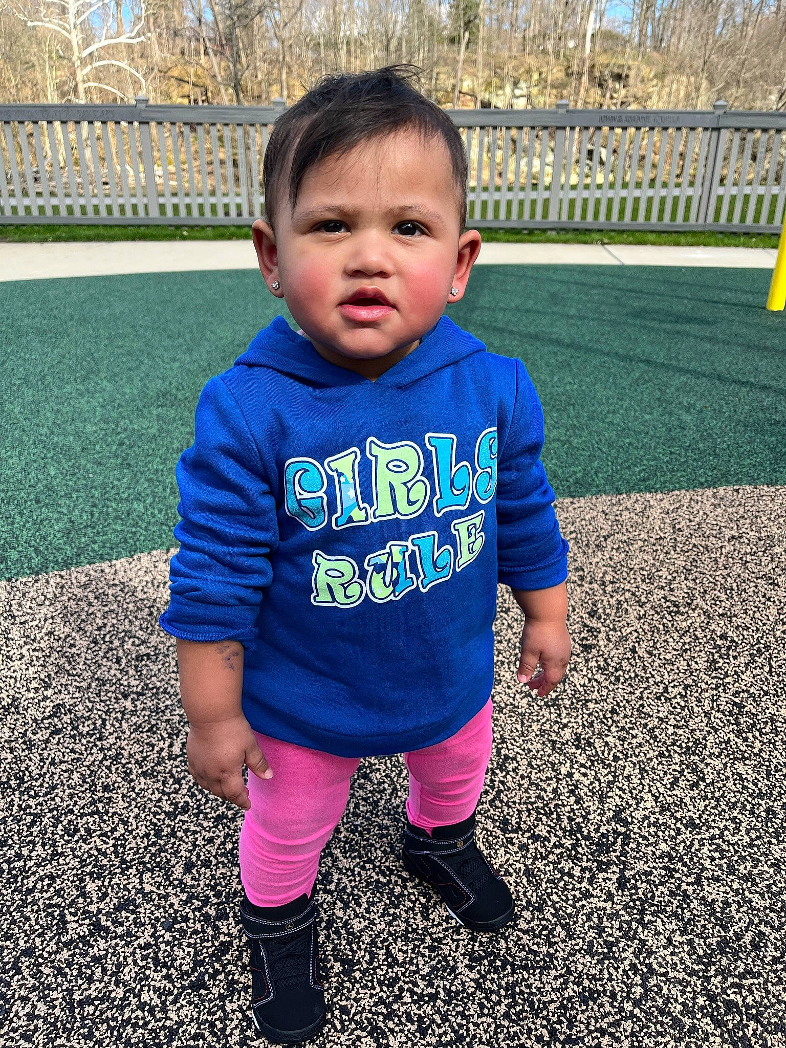 Sariah joined the competition — help win amazing prizes! baby, baby_toddler_clothing, child, city, cool, electric_blue, flooring, fun, grass, happy, leisure, outerwear, people_in_nature, person, plant, recreation, shoe, sleeve, t_shirt, toddler