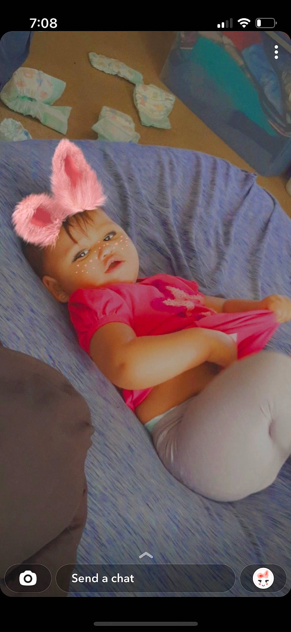 Sariah joined the competition — help win amazing prizes! abdomen, baby, baby_products, baby_toddler_clothing, chair, cheek, chest, child, comfort, elbow, human_leg, knee, lap, nail, person, sitting, stomach, textile, thigh, toddler