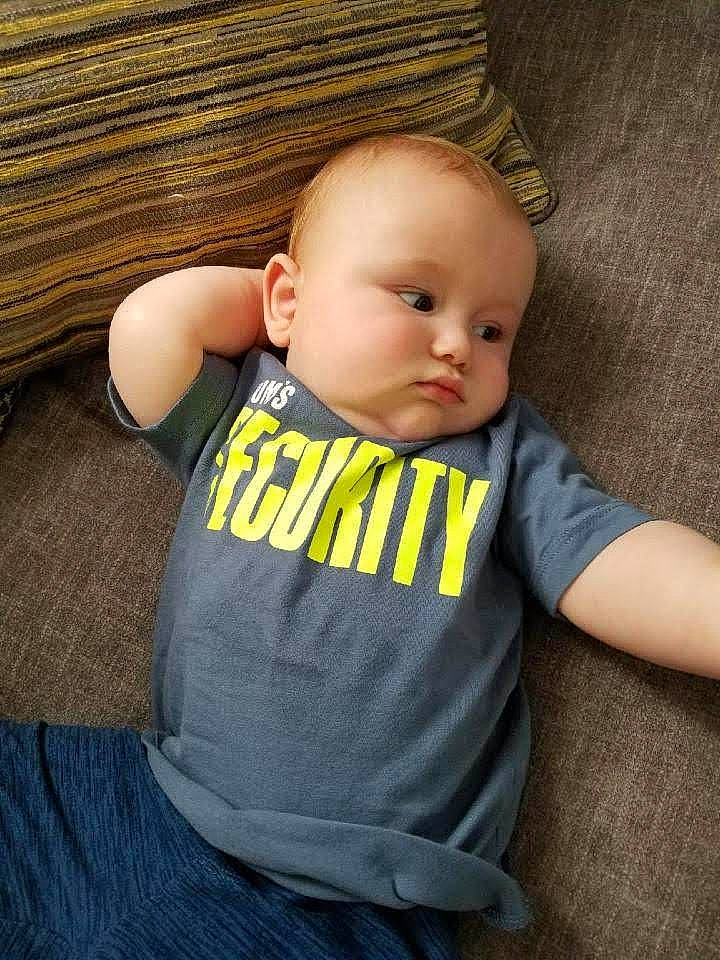 Axton joined the competition — help win amazing prizes! baby, baby_toddler_clothing, cheek, child, chin, eye, face, nose, person, sitting, skin, toddler