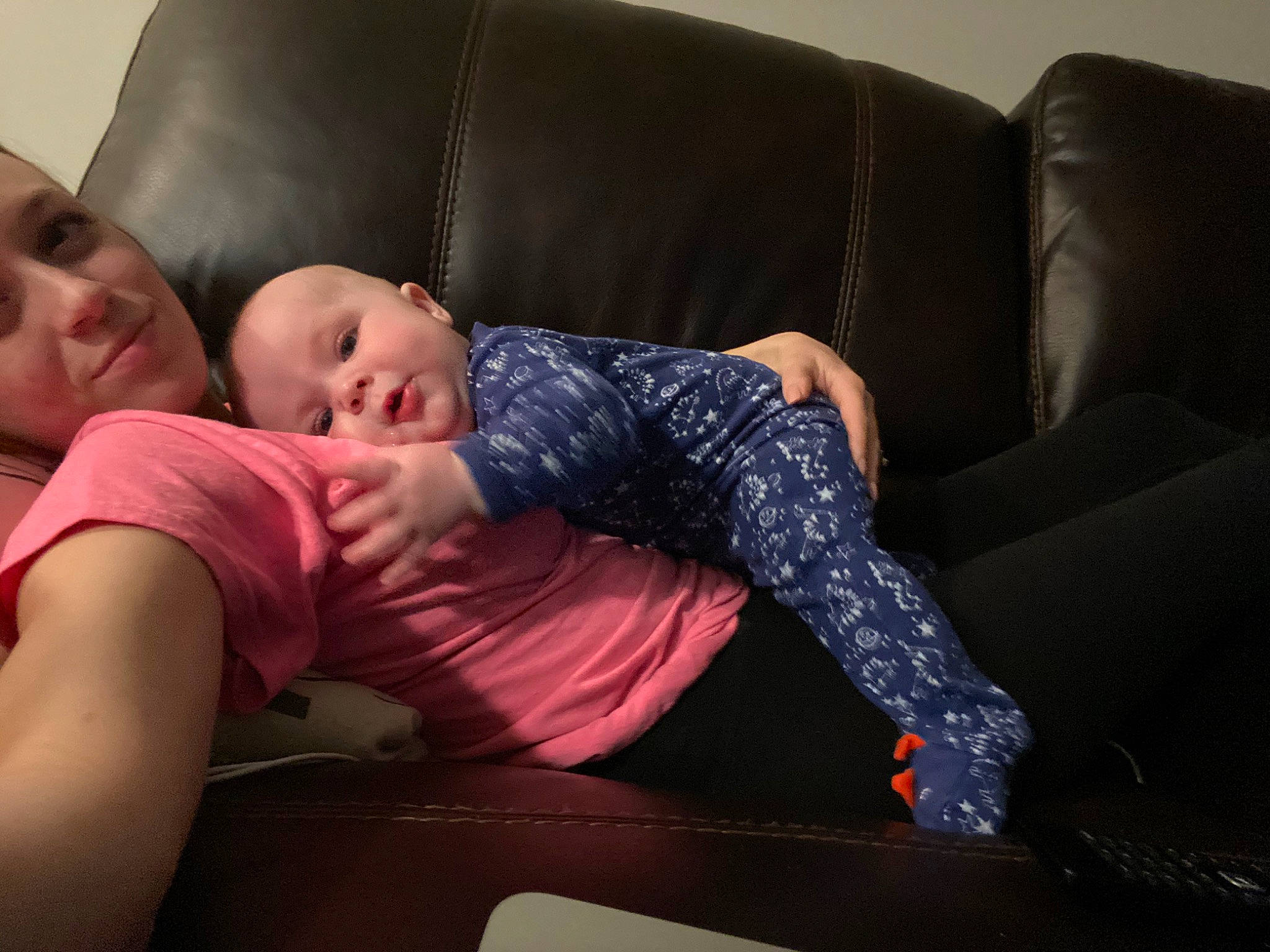 Mitchell is registered to the contest to win money with this photo: arm, baby, black_hair, cheek, child, comfort, couch, finger, furniture, hand, leg, mouth, nap, person, skin, sleep, thigh, toddler