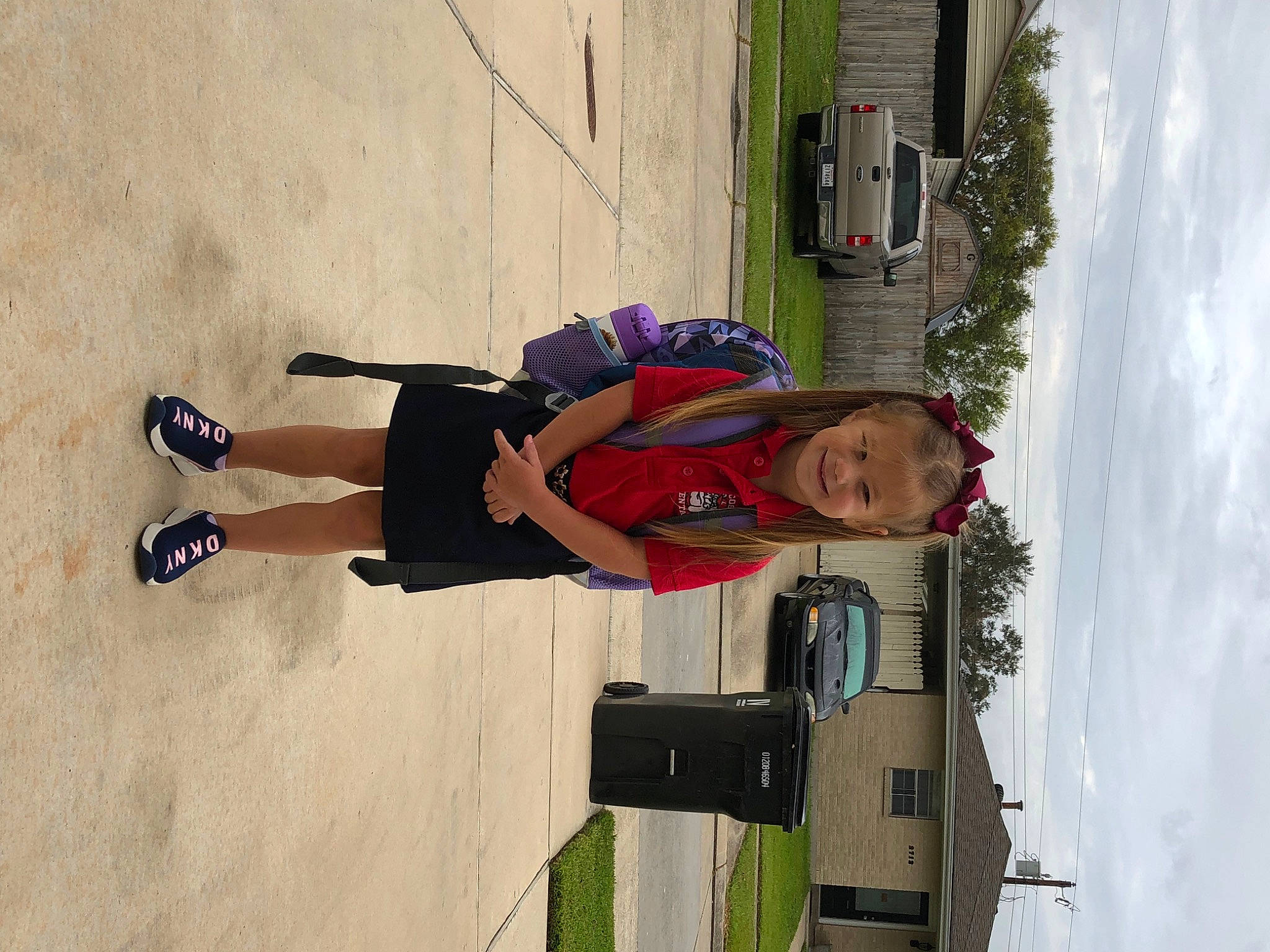 Anastasia joined the competition — help win amazing prizes! car, carmine, cloud, electric_blue, family_car, fun, hat, joy, outdoor_shoe, person, plant, recreation, sky, smile, street_light, tire, travel, tree, vehicle, walking_shoe