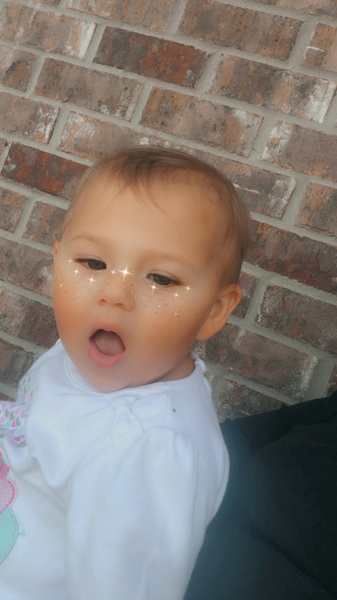 Brooklyn joined the competition — help win amazing prizes! baby, baby_toddler_clothing, brick, brickwork, cheek, ear, eye, eyebrow, eyelash, facial_expression, forehead, headgear, human_body, iris, jaw, lip, neck, nose, person, skin