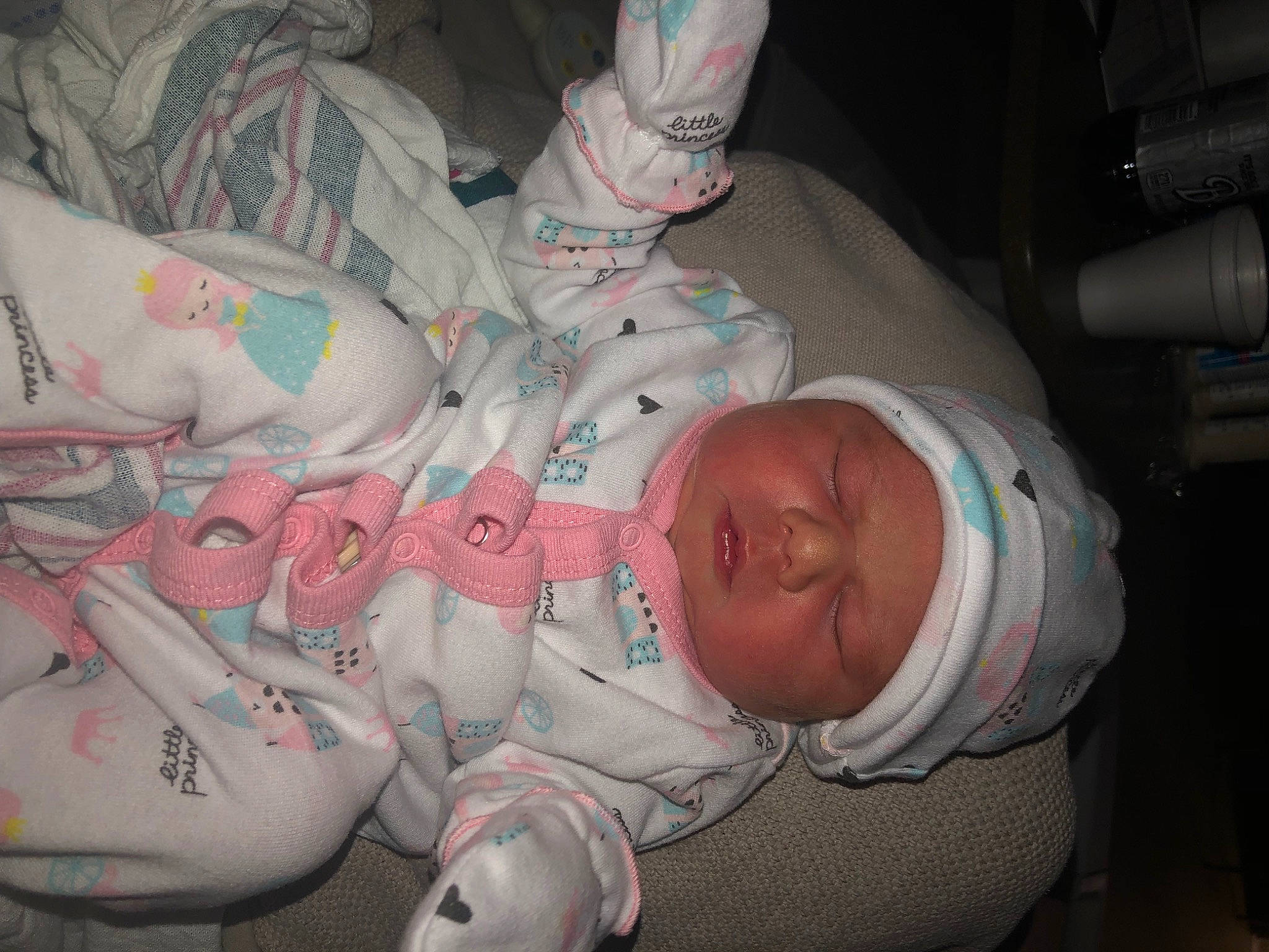 Harper joined the competition — help win amazing prizes! arm, baby, baby_products, baby_toddler_clothing, bedtime, carmine, cheek, chest, child, comfort, eye, flesh, headwear, mouth, nap, pattern, person, product, room, skin