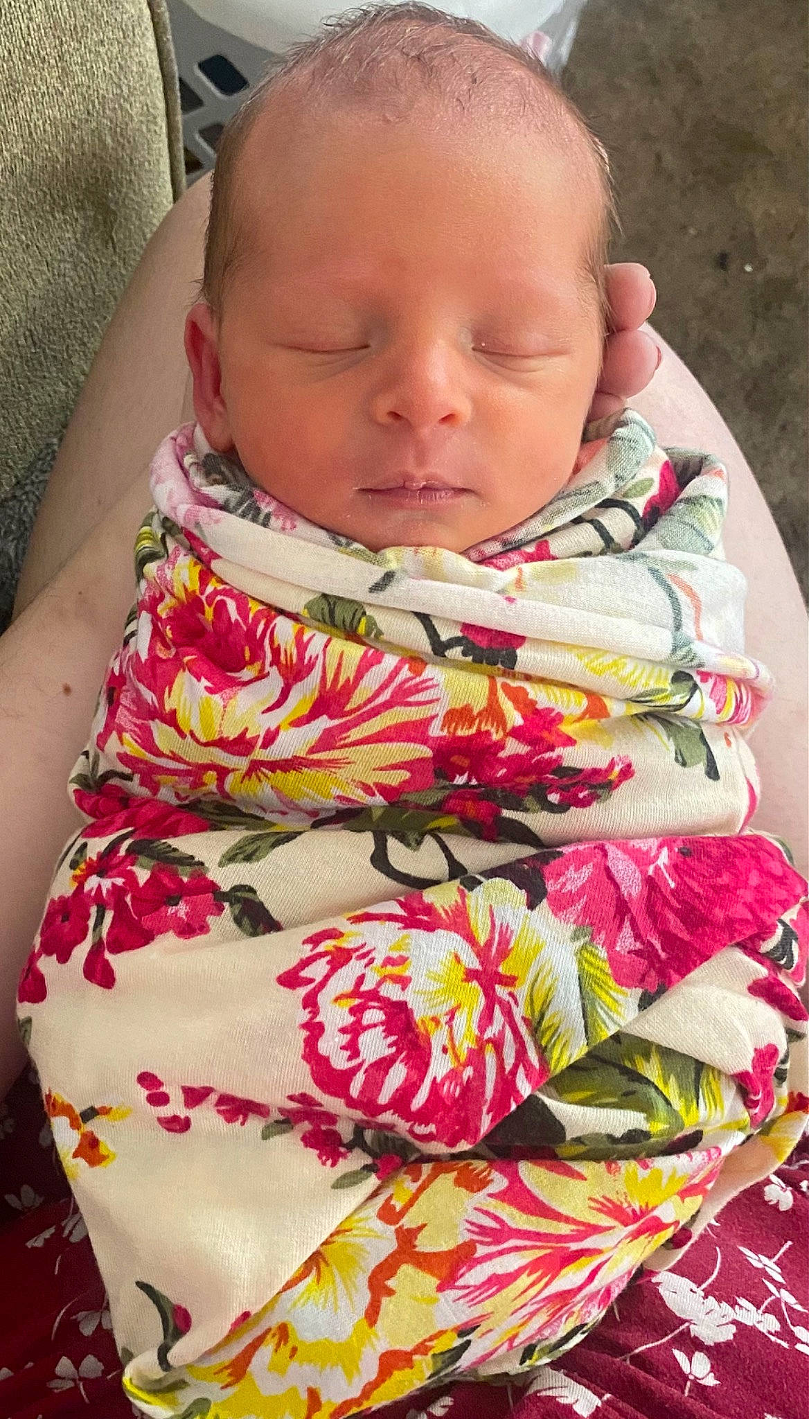 Saige is registered to the contest to win money with this photo: baby, baby_toddler_clothing, cheek, chin, comfort, dress, eye, face, happy, head, iris, linens, lip, neck, nose, person, pink, skin, sleeve, textile