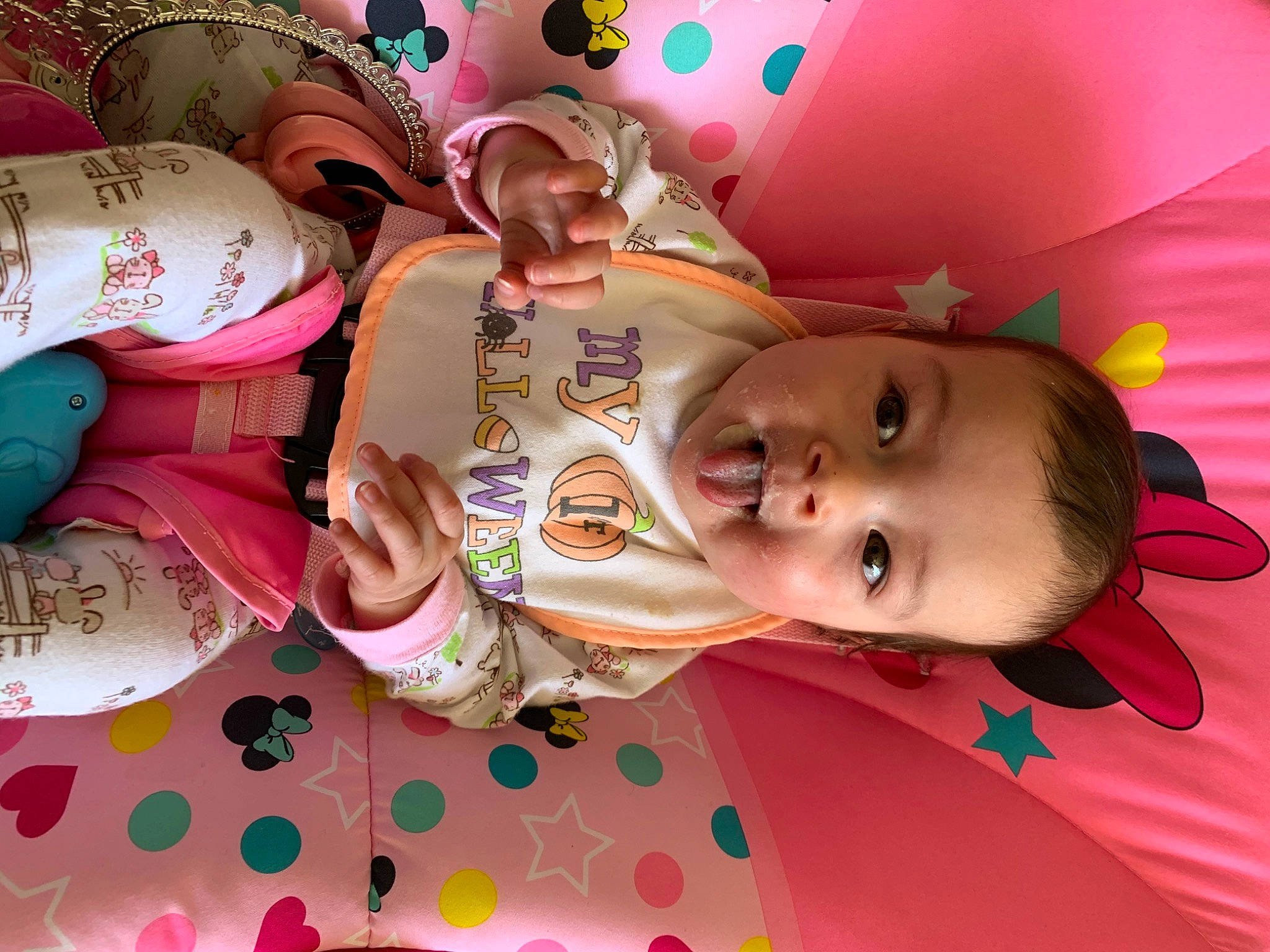 Hermione is registered to the contest to win money with this photo: baby, bedtime, child, person, pink, toddler