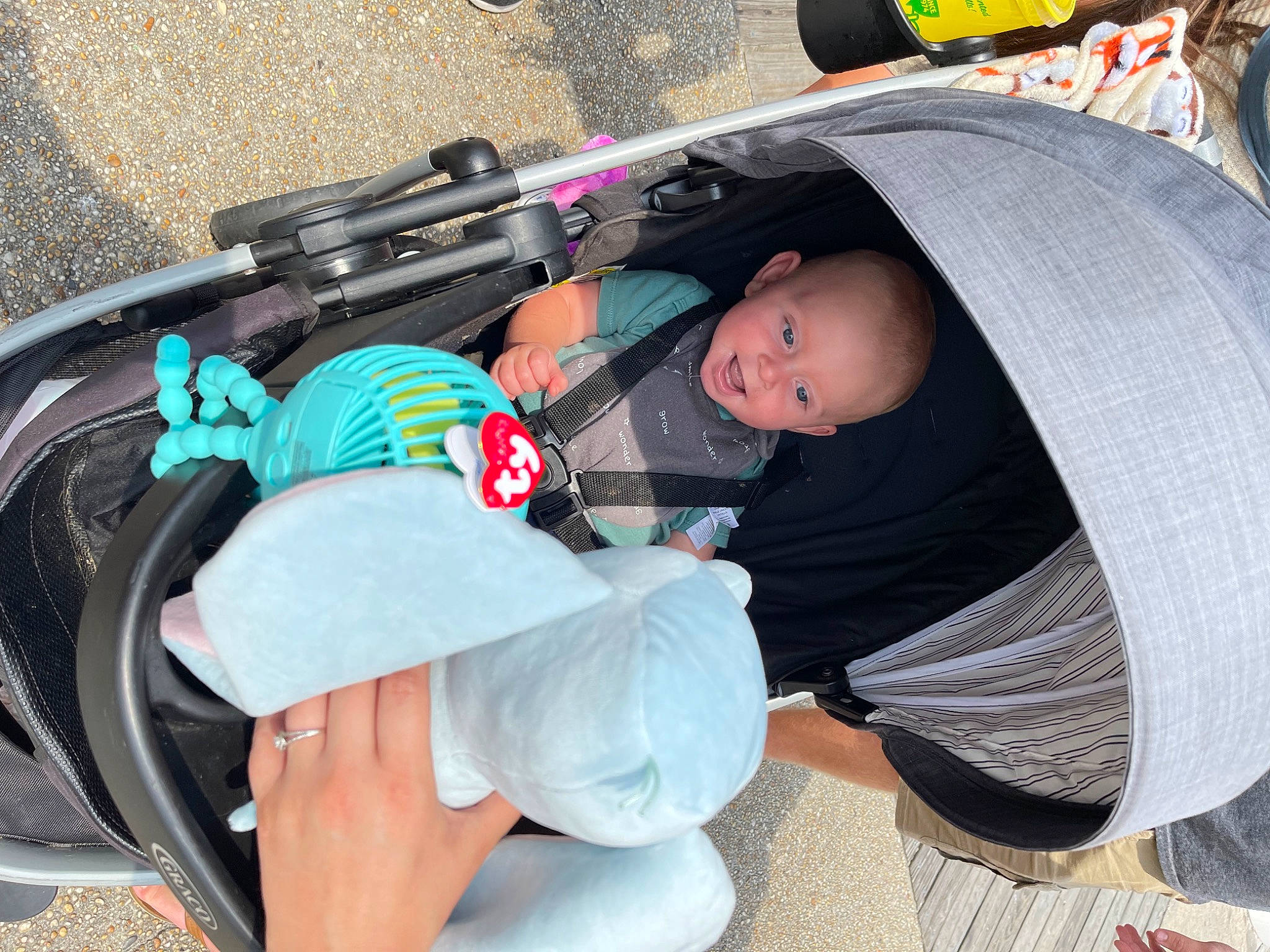 Colton joined the competition — help win amazing prizes! auto_part, automotive_design, automotive_exterior, baby, baby_carriage, baby_products, baby_toddler_clothing, bag, baseball_cap, bumper, cap, child, comfort, hat, luggage_and_bags, motor_vehicle, person, recreation, shooting, toddler