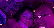 Angelina is registered to the contest to win money with this photo: child, children, adult, family, hug, smile, portrait, indoor, purple_light, sparkles, hearts, stars, happy, closeup, people, toddler, young_child, affection, casual, love