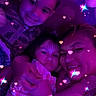 child, children, adult, family, hug, smile, portrait, indoor, purple_light, sparkles, hearts, stars, happy, closeup, people, toddler, young_child, affection, casual, love