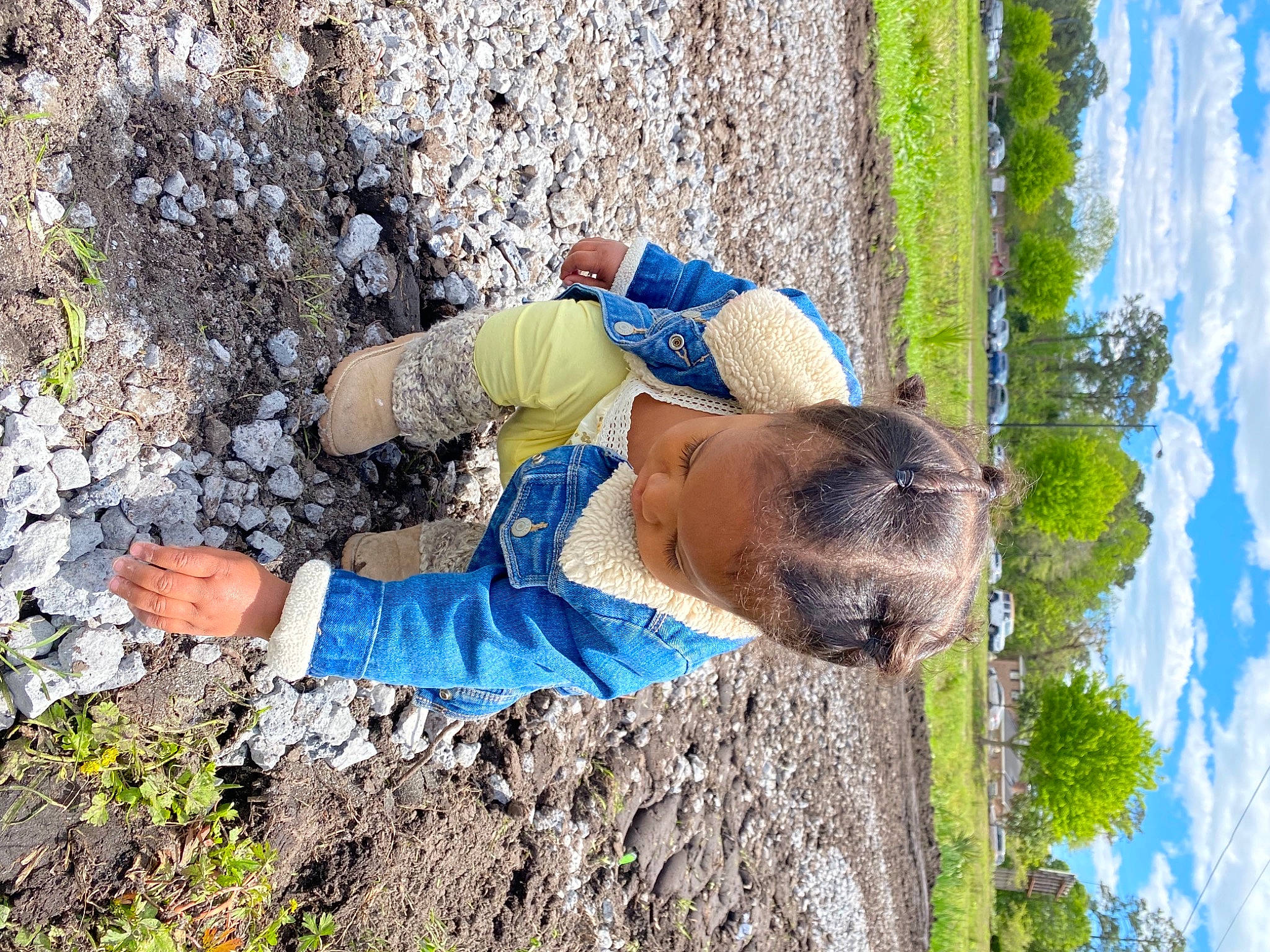 Ava joined the competition — help win amazing prizes! adventure, azure, blue, cloud, electric_blue, fun, grass, hat, landscape, leisure, people_in_nature, person, plant, recreation, rock, sky, soil, sunglasses, t_shirt, tree