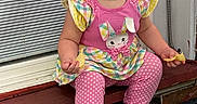 Amelia is registered to the contest to win money with this photo: toddler, child, smiling, sitting, colorful_clothing, pink, bunny_design, snack, window, blinds, door_frame, shoes, polka_dots, hair_tie, earrings, outdoor, wooden_ledge, happy, cute, portrait