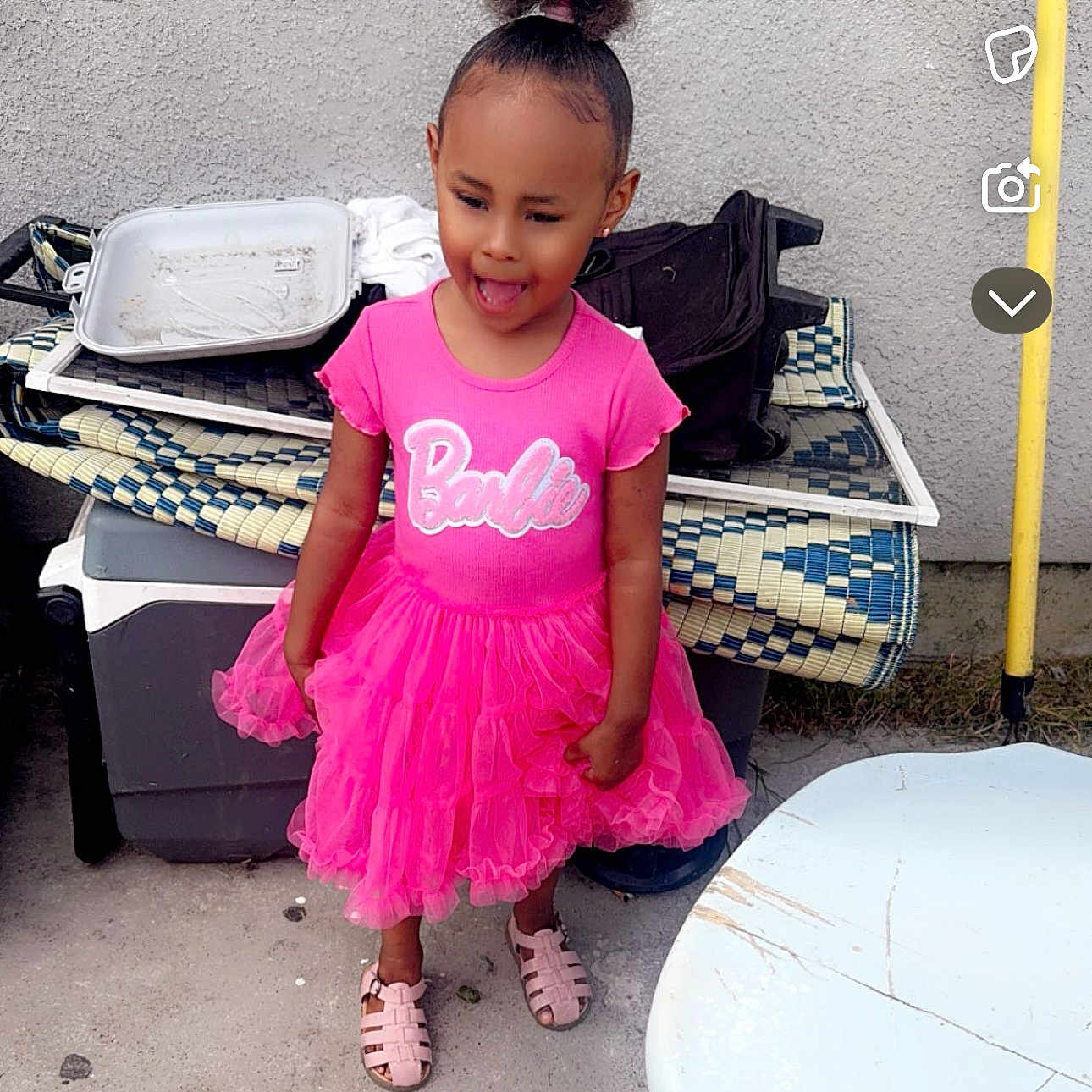 Faith joined the competition — help win amazing prizes! child, clothing, dress, face, female, footwear, girl, hair, head, person, photography, portrait, sandal, shoe, shorts, sitting, skirt, sleeve, standing, t_shirt