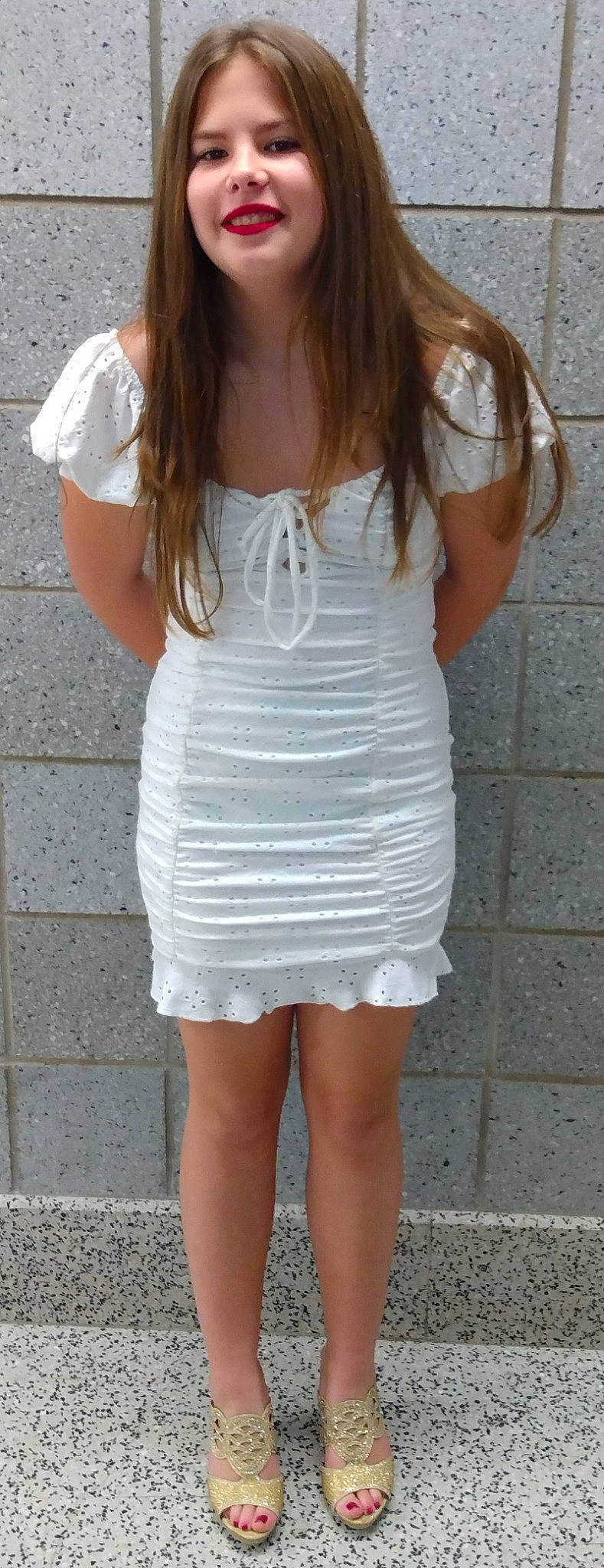 Melia joined the competition — help win amazing prizes! arm, blond, day_dress, dress, elbow, grey, hair, hairstyle, human_body, human_leg, joint, joy, knee, long_hair, neck, person, shoulder, sleeve, thigh, trunk