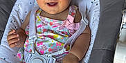 Lesia participe au concours pour gagner de l'argent avec cette photo : baby, smiling, headband, dress, straps, baby_seat, happy, infant, cute, child, skin, hand, legs, fabric, pattern, colorful, comfort, seatbelt, portrait, indoors