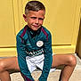 Antoine participe au concours pour gagner de l'argent avec cette photo : child, boy, sitting, yellow_wall, sportswear, jacket, shorts, sneakers, outdoor, sunlight, sidewalk, stone_ledge, casual_pose, sport, young, portrait, daylight, urban, fashion, smile