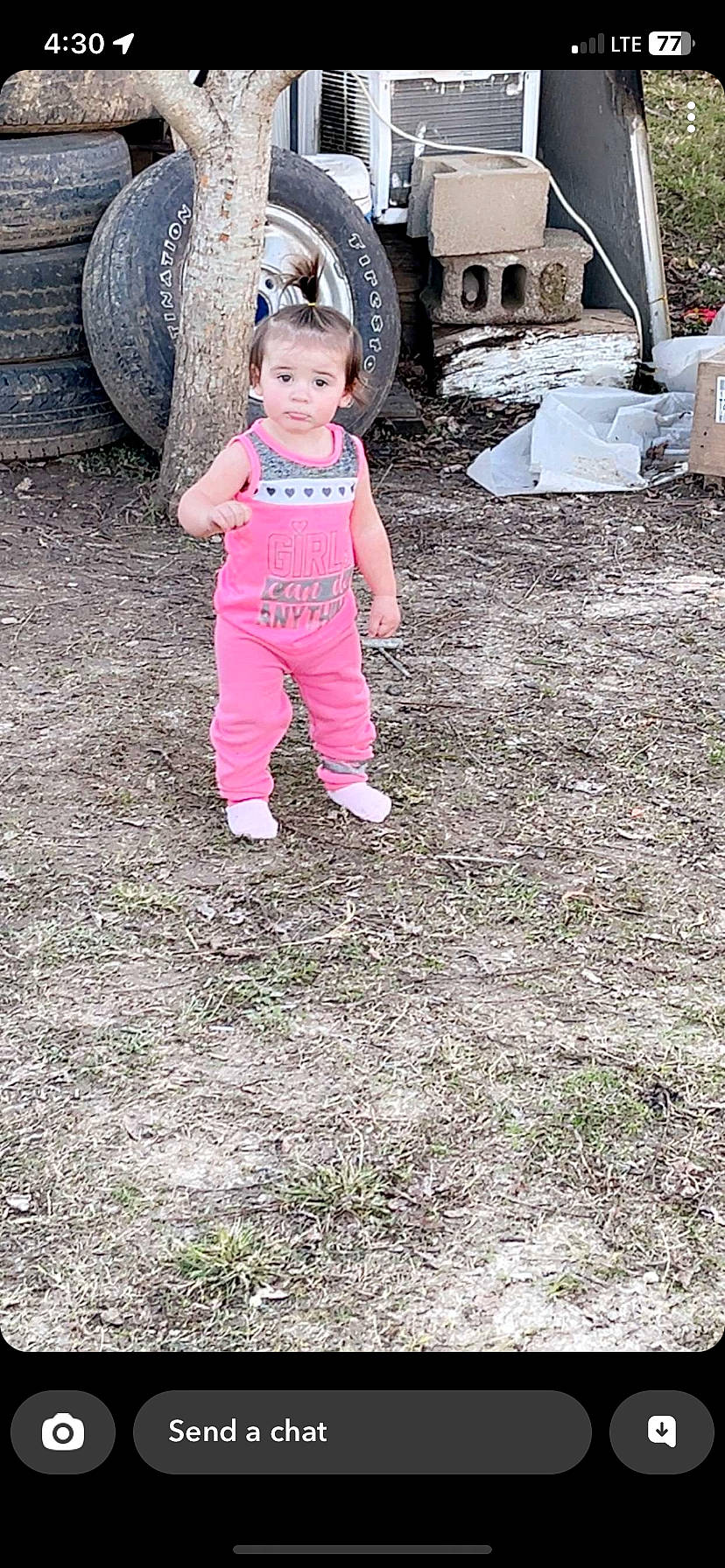 Eliana joined the competition — help win amazing prizes! asphalt, automotive_tire, child, eye, fun, grass, hat, head, landscape, leg, leisure, mammal, people_in_nature, person, plant, road_surface, soil, tire, toddler, tree