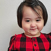 Elina joined the competition — help win amazing prizes! black_and_red, buttoned_dress, casual, child, cute, fashion, female, funny_expression, indoors, light_skin, person, plaid, portrait, red_dress, short_hair, smile, standing, toddler, wall, young_child
