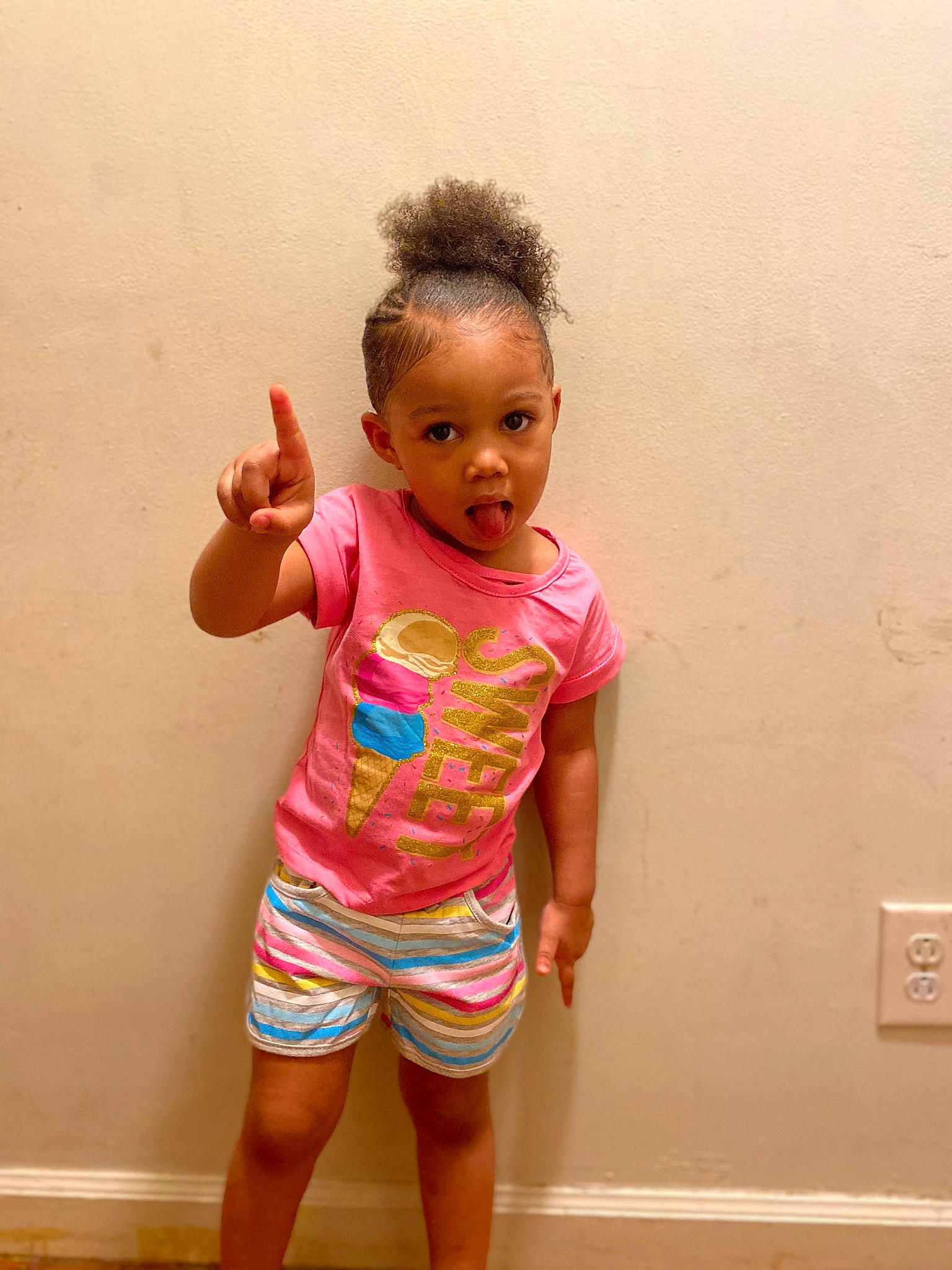 Auzhane joined the competition — help win amazing prizes! baby_toddler_clothing, cheek, child, elbow, fun, happy, human_body, human_leg, magenta, neck, pattern, person, pink, shorts, skin, sleeve, surprise, t_shirt, thigh, thumb