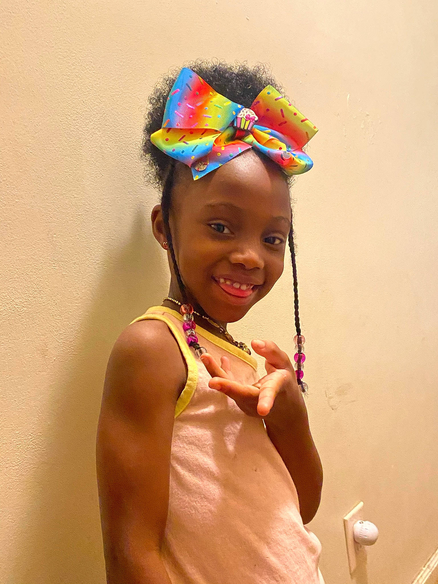 Ivoree joined the competition — help win amazing prizes! chin, clothing, earrings, event, eye, face, fashion_design, fun, hair_accessory, hair_tie, happy, head, headband, headpiece, jewellery, joy, magenta, neck, person, smile