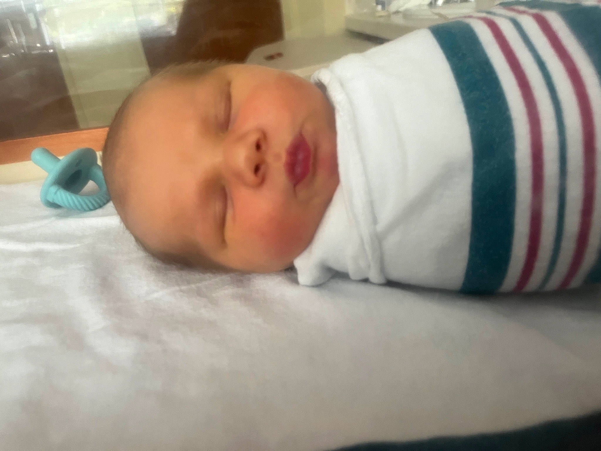 Tate is registered to the contest to win money with this photo: baby, baby_products, baby_safety, baby_sleeping, baby_toddler_clothing, bedding, bedtime, child, comfort, linens, nap, person, room, skin, sleep, sleeve, toddler